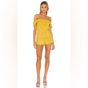 Tularosa Jordina Romper in Cardinal Yellow